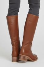 Women’s Knee-High Boots with Round Toe and Block Heel