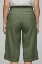 Women’s Knee Length Shorts with Belt Loops and Side Pockets