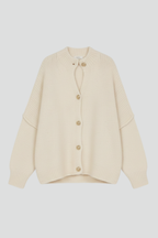 Women’s Knit Cardigan with Button-Front Design and Dropped Shoulders