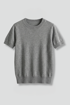 Women’s Knit Top with Crew Neck and Ribbed Hem