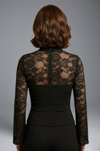 Women’s Lace Top with Cut Out and Wide Sleeves