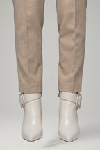Women's Leather Ankle Boots with Buckle and Zip