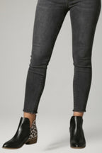 Women's Leather Boots with Side Zipper and Low Heel