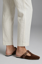 Women's Leather Flat Shoes with T Strap for Everyday Wear