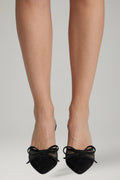 Women's Leather Heeled Shoes with Peep Toe and Stiletto Heel