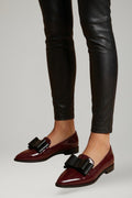 Women's Leather Loafers with Slip On Design and Flexible Sole