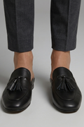 Women's Leather Mule Loafers with Slip-On Design for Everyday Wear
