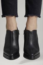 Women's Leather Pumps with Platform Sole and Side Zipper