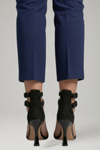 Women's Leather Sandals with Ankle Strap and Stiletto Heel