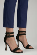 Women's Leather Sandals with Ankle Strap and Stiletto Heel