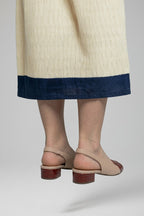 Women's Leather Sandals with Block Heel and Buckle