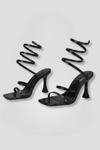 Women's Leather Sandals with Block Heel for Summer