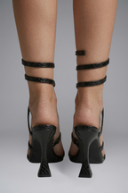 Women's Leather Sandals with Block Heel for Summer