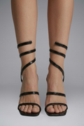 Women's Leather Sandals with Block Heel for Summer