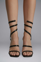Women's Leather Sandals with Block Heel for Summer