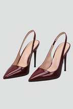 Women's Leather Sandals with Pointed Toe and Stiletto Heel