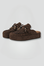 Women's Leather Sandals with Round Toe and Slip-On