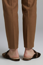 Women's Leather Slippers with Square Toe and Slip-On
