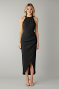 Women’s Long Dress with Halter Neck and Side Slit