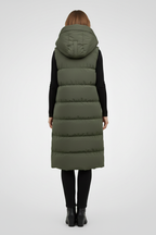 Lang quiltet vest med hætte til kvinder i flere farver, polyester — Image 5