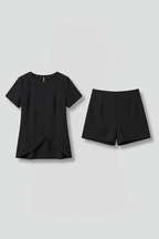 Women’s Lounge Set with Relaxed Fit and Short Sleeves