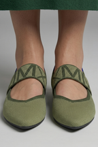 Women's Mary Jane Flat Shoes with Knit Texture for Everyday Wear