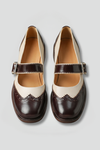 Women's Mary Jane Shoes with Two Tone Panels for Everyday Wear