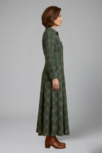 Women’s Maxi Dress with Button Front and Long Sleeves