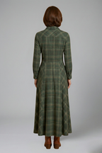 Women’s Maxi Dress with Button Front and Long Sleeves