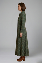 Women’s Maxi Dress with Button Front and Long Sleeves