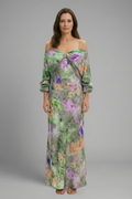Women’s Maxi Dress with Detachable Scarf and Long Sleeves