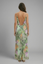 Women’s Maxi Dress with Detachable Scarf and Long Sleeves