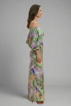 Women’s Maxi Dress with Detachable Scarf and Long Sleeves