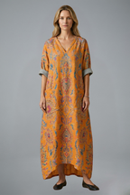 Women’s Maxi Dress with Embroidery and Side Pockets