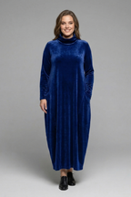 Women’s Maxi Dress with High Neck and Long Sleeves