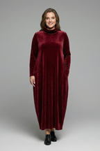 Women’s Maxi Dress with High Neck and Long Sleeves