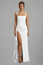 Women’s Maxi Dress with Open Back and Slip Design