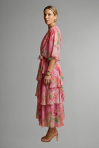 Women’s Maxi Dress with Printed Surface and Flowing Skirt