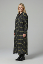Women’s Maxi Dress with V-Neck and Button Closure