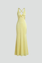 Women’s Maxi Dress with V-Neck and Fitted Waist