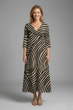 Women’s Maxi Dress with V-Neck and Short Sleeves