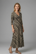 Women’s Maxi Dress with V-Neck and Short Sleeves