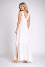 Women’s Maxi Dress with V-Neck and Side Slits
