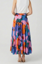 Women’s Maxi Skirt with Elastic Waist and Graphic Print