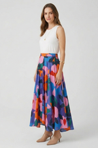 Women’s Maxi Skirt with Elastic Waist and Graphic Print