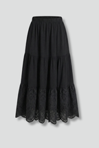 Women’s Maxi Skirt with Elastic Waist and Lace Hem