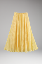 Women’s Maxi Skirt with Elastic Waist and Pleated Surface