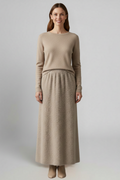 Women’s Maxi Skirt with Elastic Waistband and Textured Surface