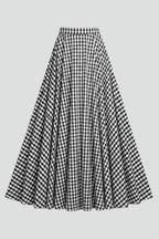 Women’s Maxi Skirt with High Waist and Check Pattern