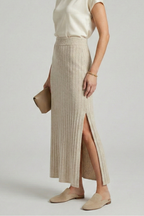 Women’s Maxi Skirt with High Waist and Side Slit
